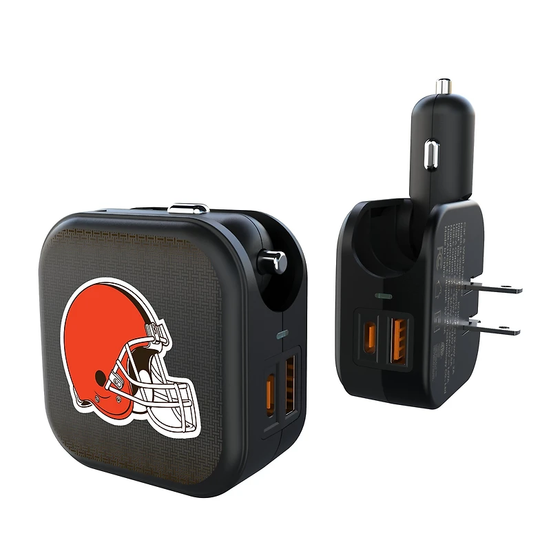 Keyscaper Cleveland Browns 2-in-1 USB A/C Charger