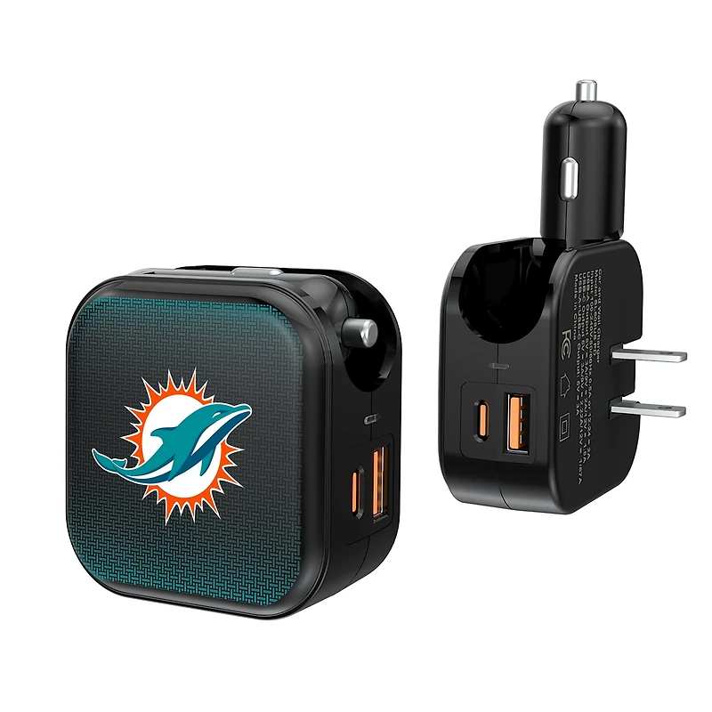 Keyscaper Miami Dolphins 2-in-1 USB A/C Charger