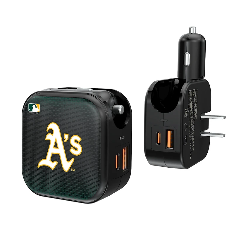 Keyscaper Oakland Athletics 2-in-1 USB A/C Charger