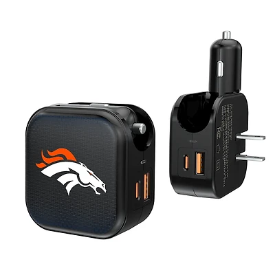 Keyscaper Denver Broncos 2-in-1 USB A/C Charger