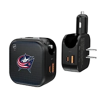 Keyscaper Columbus Blue Jackets 2-in-1 USB A/C Charger
