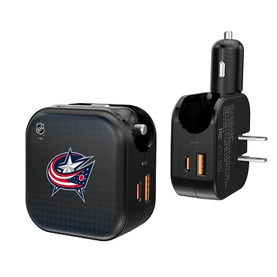 Keyscaper Columbus Blue Jackets 2-in-1 USB A/C Charger