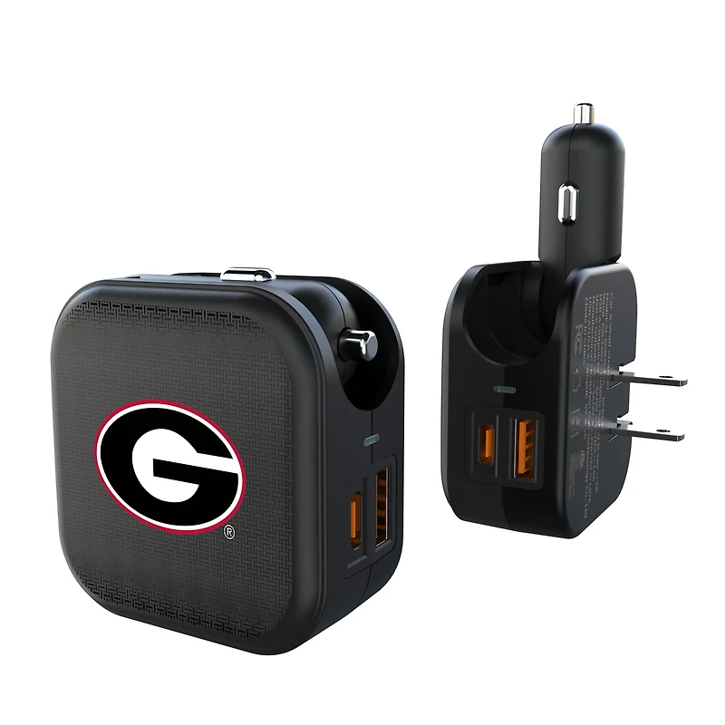 Keyscaper Georgia Bulldogs 2-in-1 USB A/C Charger