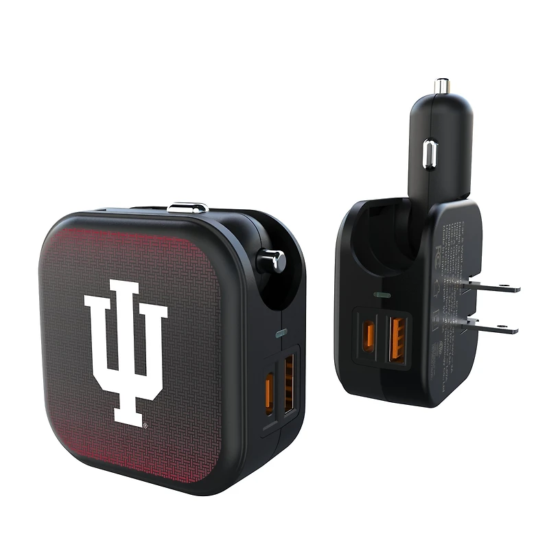 Keyscaper Indiana Hoosiers 2-in-1 USB A/C Charger