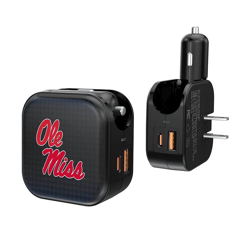 Keyscaper Ole Miss Rebels 2-in-1 USB A/C Charger