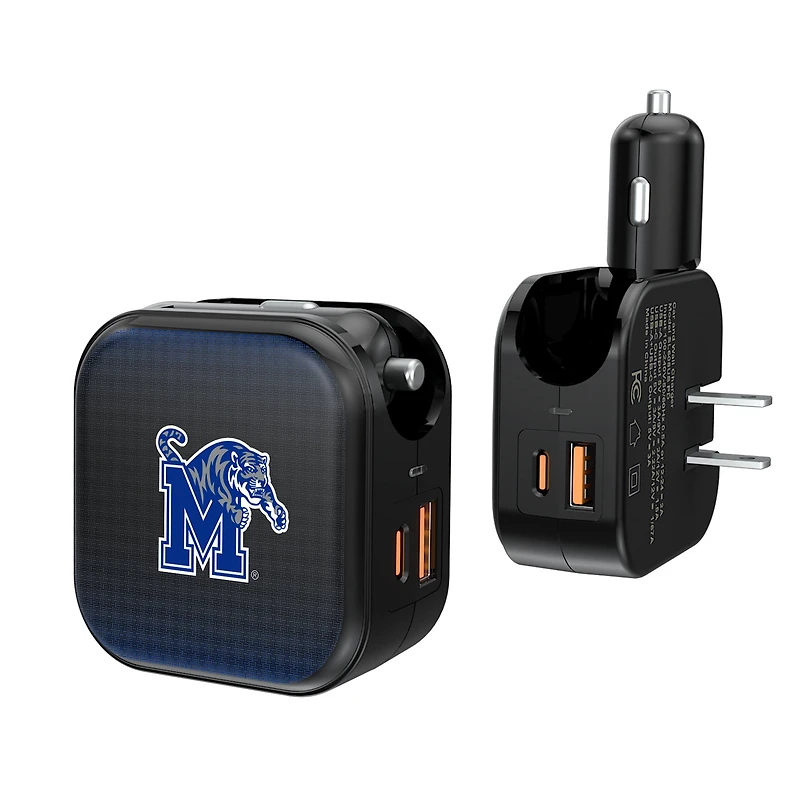 Keyscaper Memphis Tigers 2-in-1 USB A/C Charger