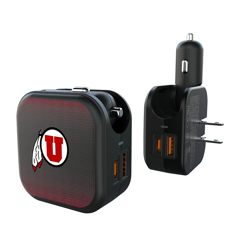 Keyscaper Utah Utes 2-in-1 USB A/C Charger