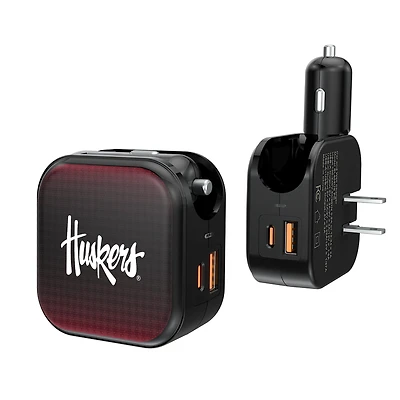 Keyscaper Nebraska Huskers 2-in-1 USB A/C Charger