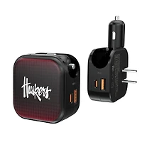 Keyscaper Nebraska Huskers 2-in-1 USB A/C Charger