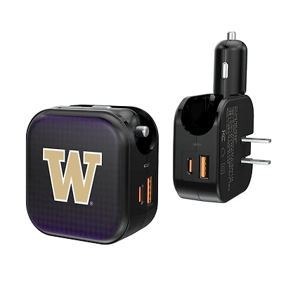 Keyscaper Washington Huskies 2-in-1 USB A/C Charger