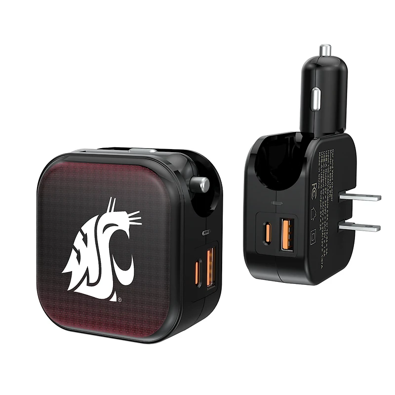 Keyscaper Washington State Cougars 2-in-1 USB A/C Charger
