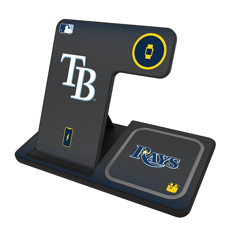 Keyscaper Tampa Bay Rays Linen Print 3-in-1 Charging Station