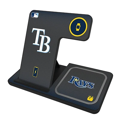 Keyscaper Tampa Bay Rays Linen Print 3-in-1 Charging Station