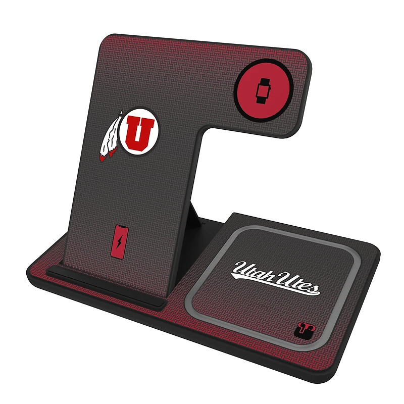 Keyscaper Utah Utes Linen Print 3-in-1 Charging Station