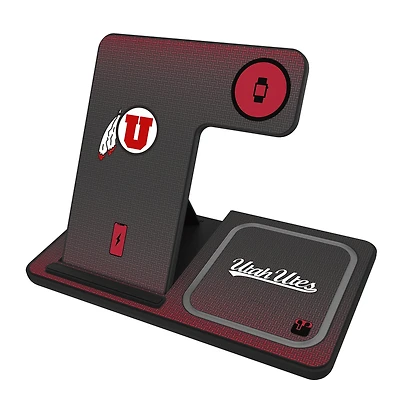 Keyscaper Utah Utes Linen Print 3-in-1 Charging Station
