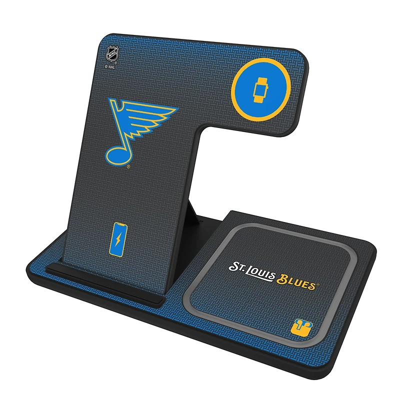 Keyscaper St. Louis Blues Linen Print 3-in-1 Charging Station