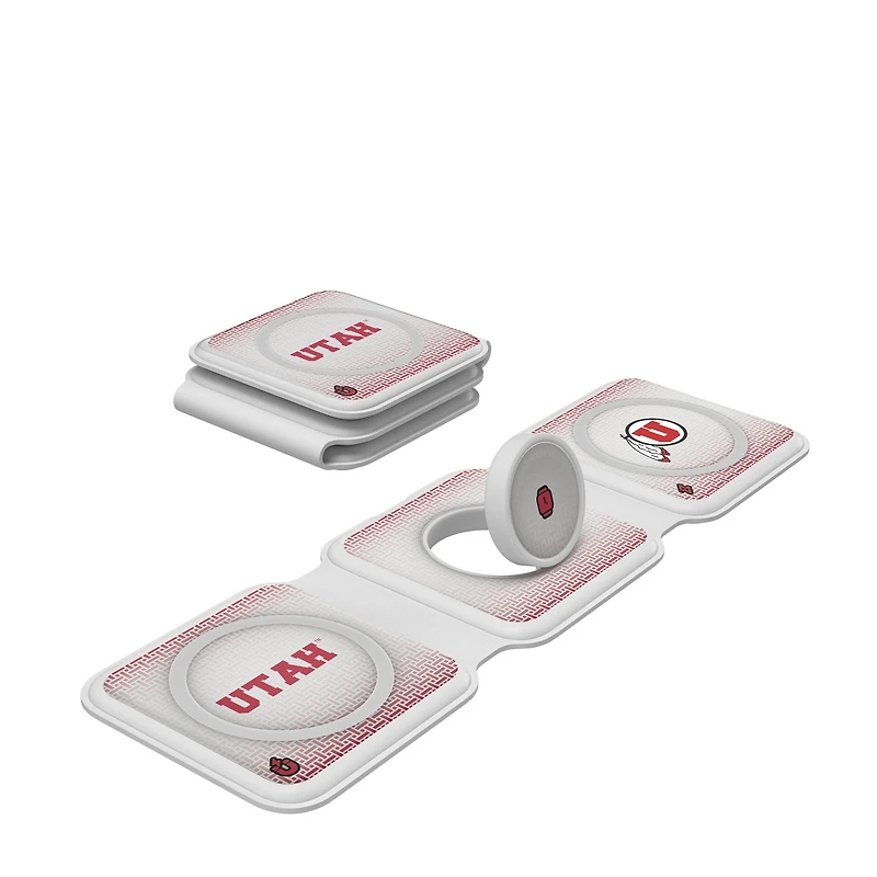 Keyscaper Utah Utes 3-in-1 Linen Print Foldable Charger