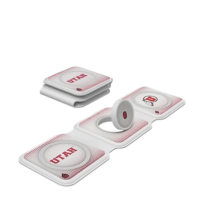 Keyscaper Utah Utes 3-in-1 Linen Print Foldable Charger