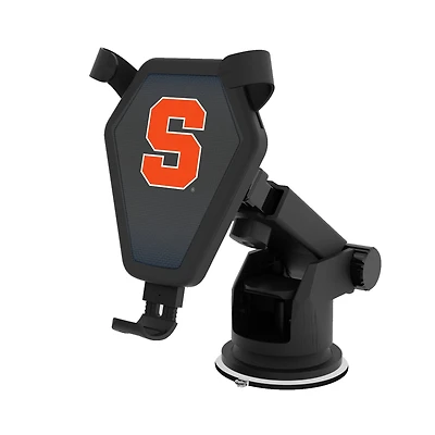 Keyscaper Syracuse Orange Linen Print Wireless Car Charger