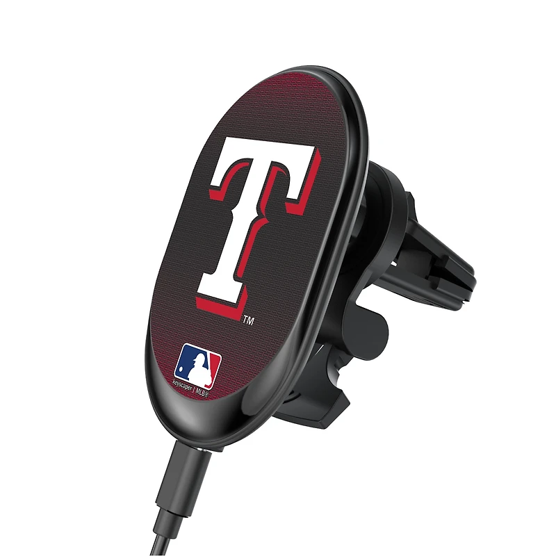 Keyscaper Texas Rangers Linen Print Wireless Magnetic Car Charger