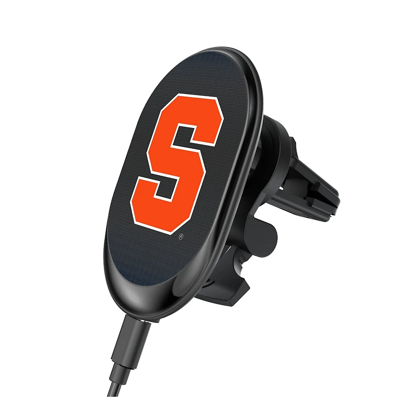 Keyscaper Syracuse Orange Linen Print Wireless Magnetic Car Charger