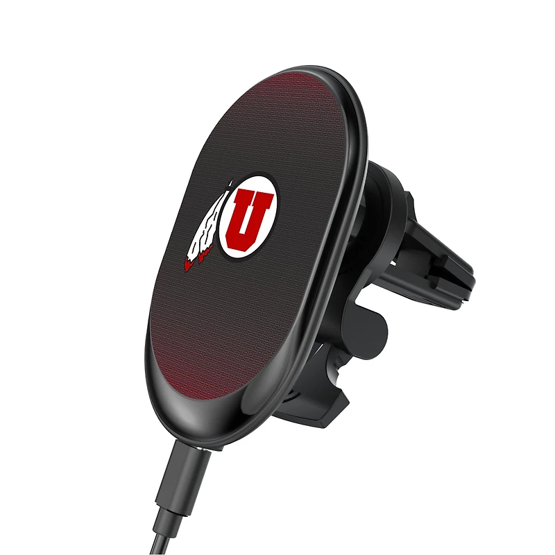 Keyscaper Utah Utes Linen Print Wireless Magnetic Car Charger
