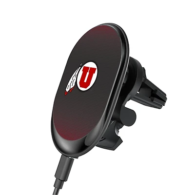 Keyscaper Utah Utes Linen Print Wireless Magnetic Car Charger