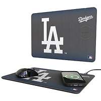 Keyscaper Los Angeles Dodgers Linen Print 15W Fast Wireless Charger and Mouse Pad