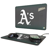Keyscaper Athletics Linen Print 15W Fast Wireless Charger and Mouse Pad