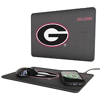 Keyscaper Georgia Bulldogs Linen Print 15W Fast Wireless Charger and Mouse Pad