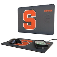 Keyscaper Syracuse Orange Linen Print 15W Fast Wireless Charger and Mouse Pad