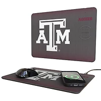 Keyscaper Texas A&M Aggies Linen Print 15W Fast Wireless Charger and Mouse Pad