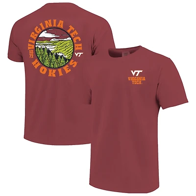 Men's  Maroon Virginia Tech Hokies Comfort Colors Thick Lined Landscape T-Shirt