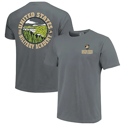Men's Gray Army Black Knights Comfort Colors Thick Lined Landscape T-Shirt