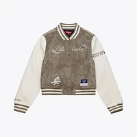 Women's Mitchell & Ness  Cream Dallas Cowboys Full-Snap Varsity Jacket