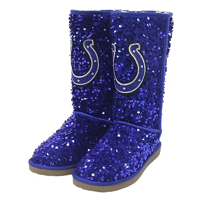 Women's Cuce Royal Indianapolis Colts Tall Sequin Boots