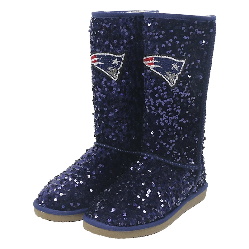 Women's Cuce Navy New England Patriots Tall Sequin Boots