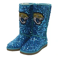 Women's Cuce Teal Jacksonville Jaguars Tall Sequin Boots