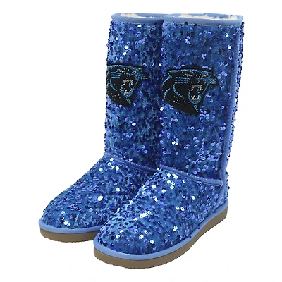 Women's Cuce Blue Carolina Panthers Tall Sequin Boots