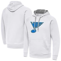 Men's Antigua White St. Louis Blues Victory Pullover Hoodie