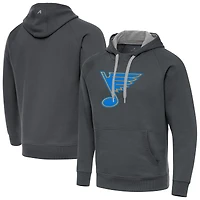 Men's Antigua Charcoal St. Louis Blues Victory Pullover Hoodie