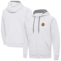 Men's Antigua White Boston Bruins Victory Full-Zip Hoodie