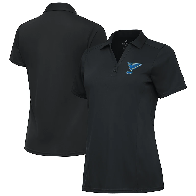 Women's Antigua Charcoal St. Louis Blues Tribute Polo