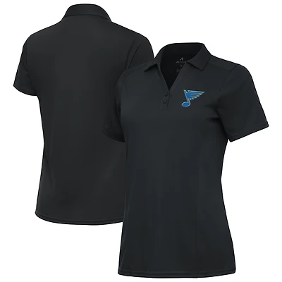 Women's Antigua Charcoal St. Louis Blues Tribute Polo