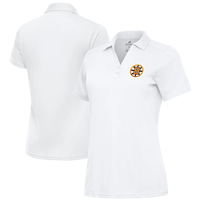 Women's Antigua White Boston Bruins Tribute Polo
