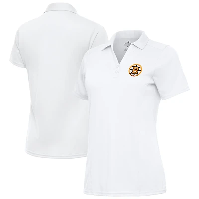 Women's Antigua White Boston Bruins Tribute Polo