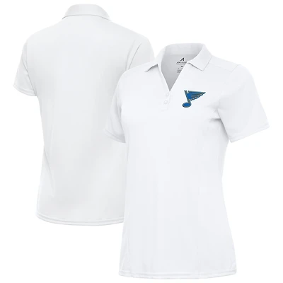 Women's Antigua White St. Louis Blues Tribute Polo