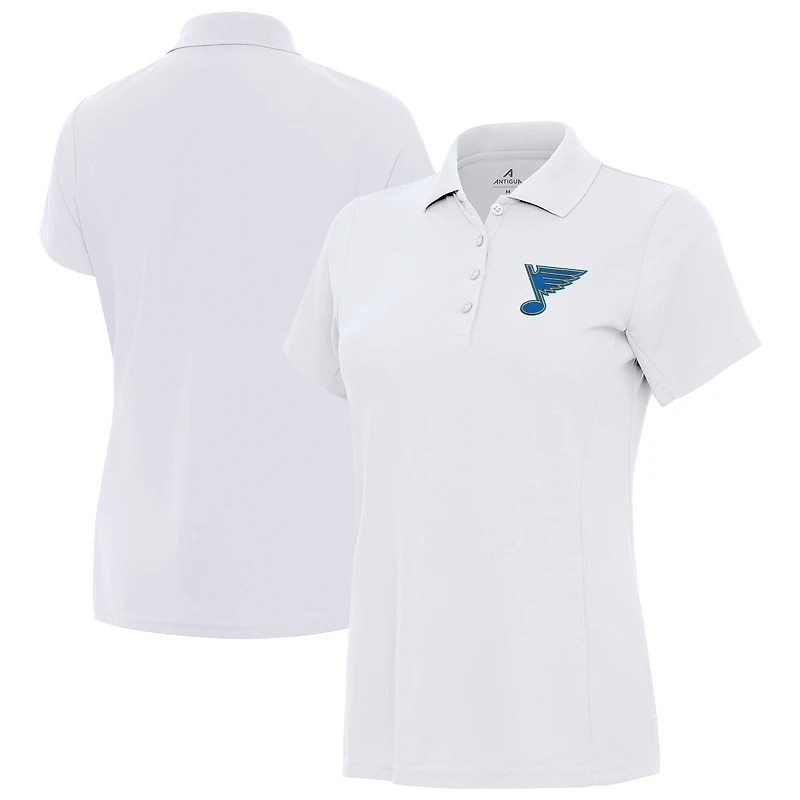 Women's Antigua White St. Louis Blues Legacy Pique Polo