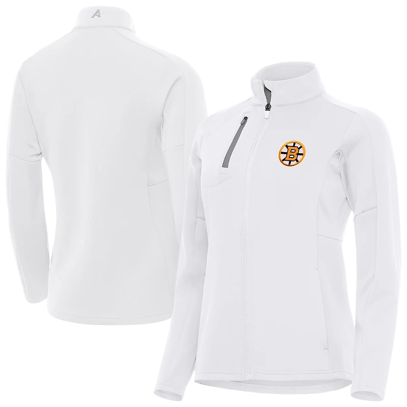 Women's Antigua White Boston Bruins Generation Full-Zip Jacket