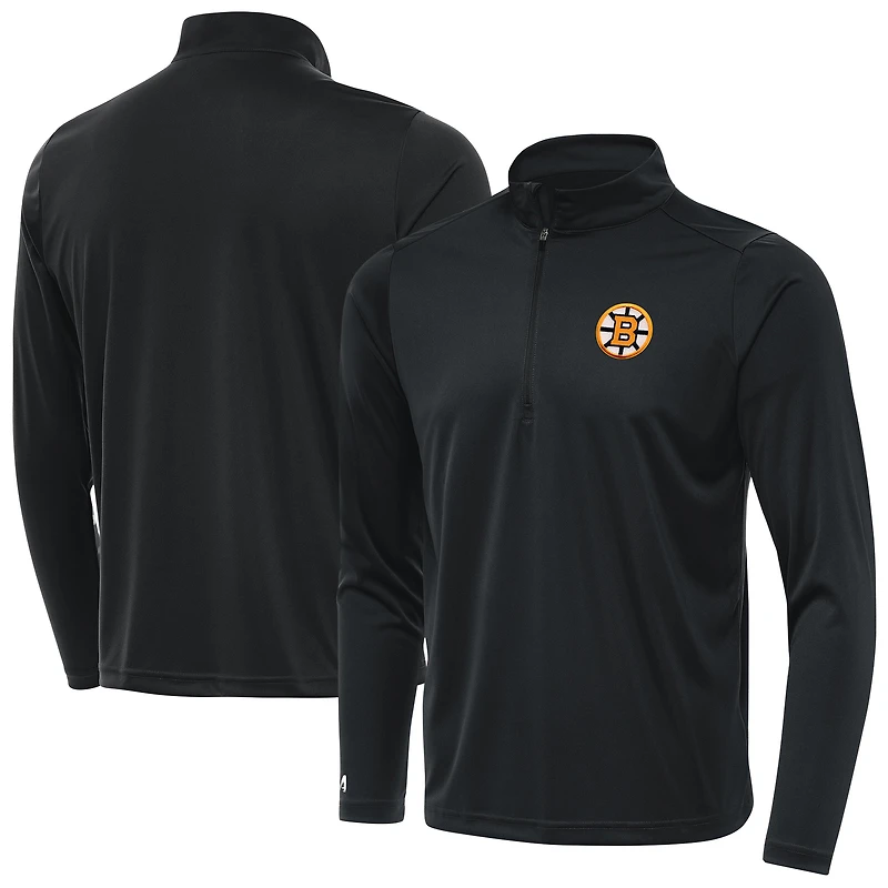Men's Antigua Gray Boston Bruins Tribute Lightweight Quarter-Zip Pullover